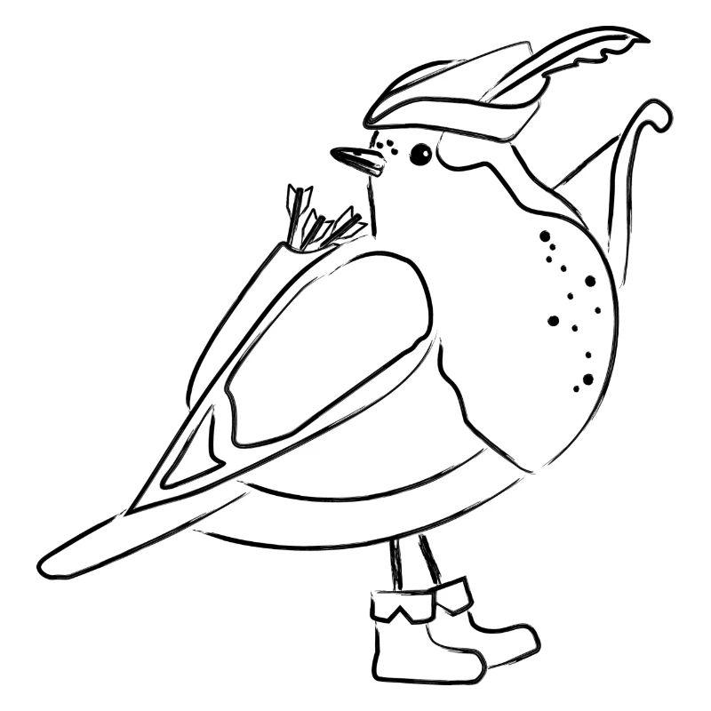 Robin Hood Rotkehlchen schwarz