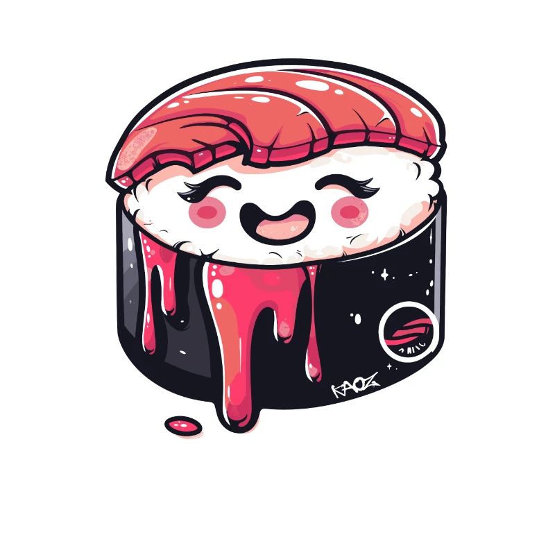 Greasy funny tuna, a cheerful sushi