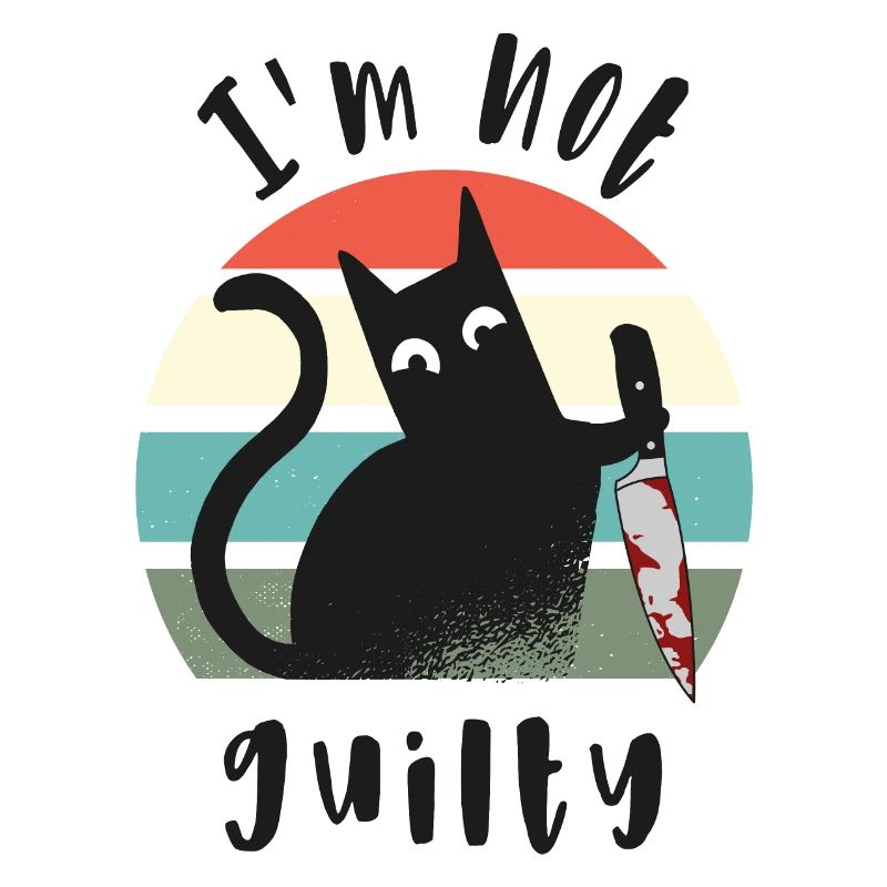 Je suis innocent, chat avec couteau