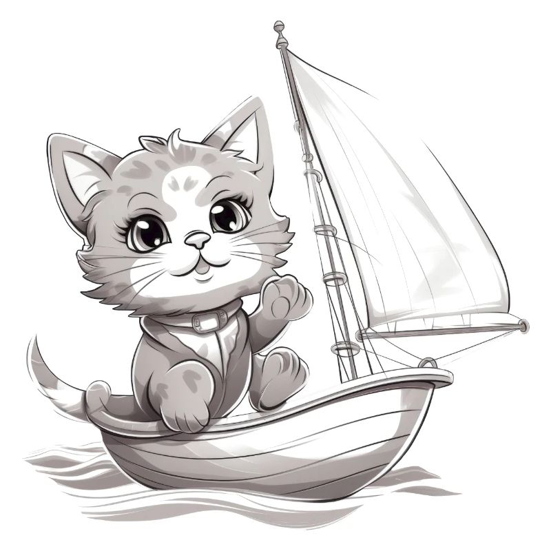 Chat à voile sur dériveur