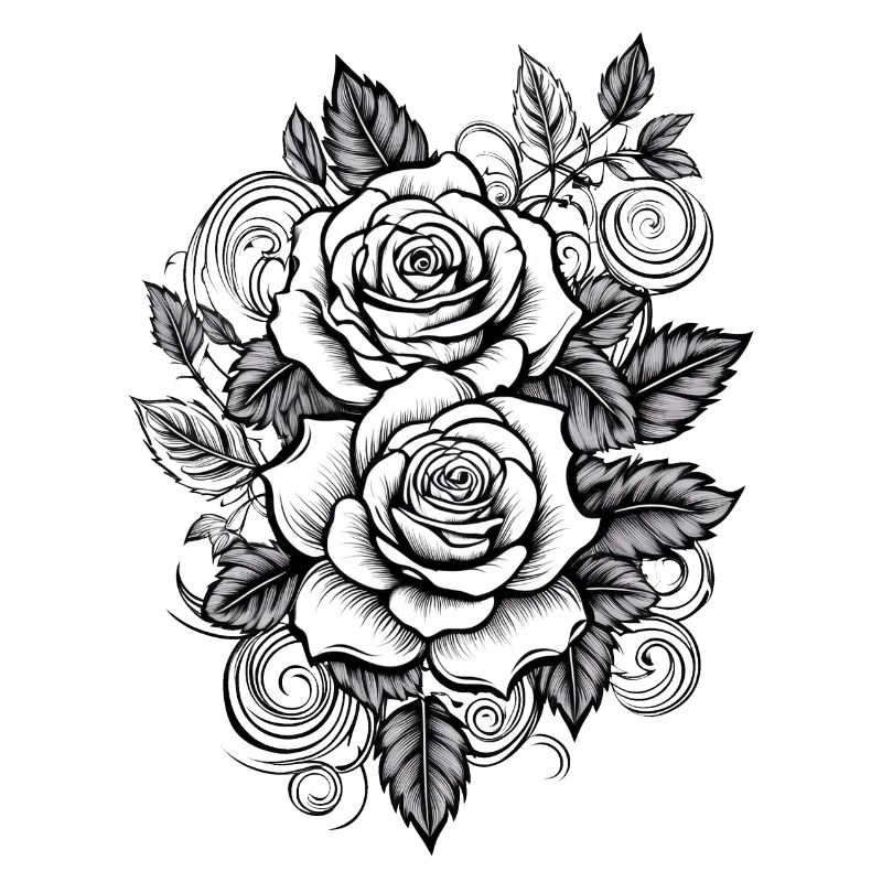 Roses dans la conception de tatouage