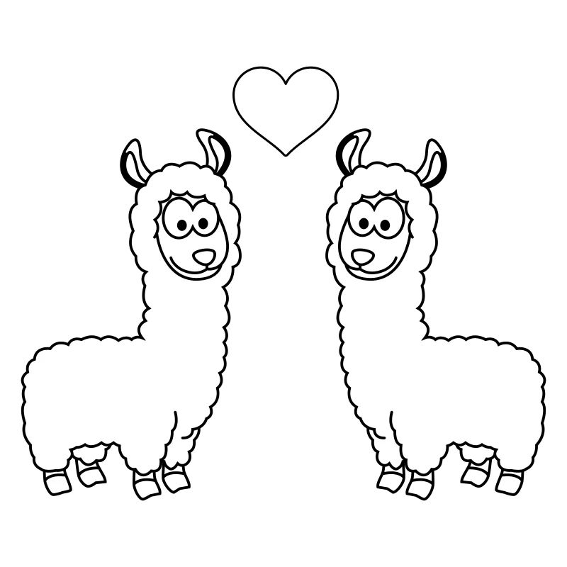 Alpaka Comic Paar liebe