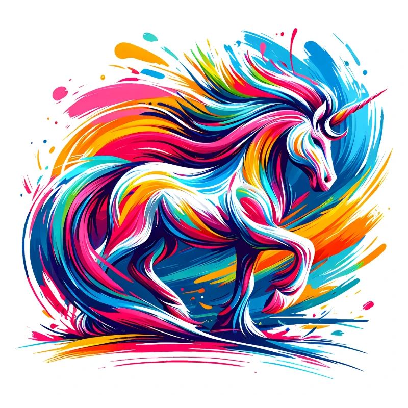 bunte Einhorn Kunst