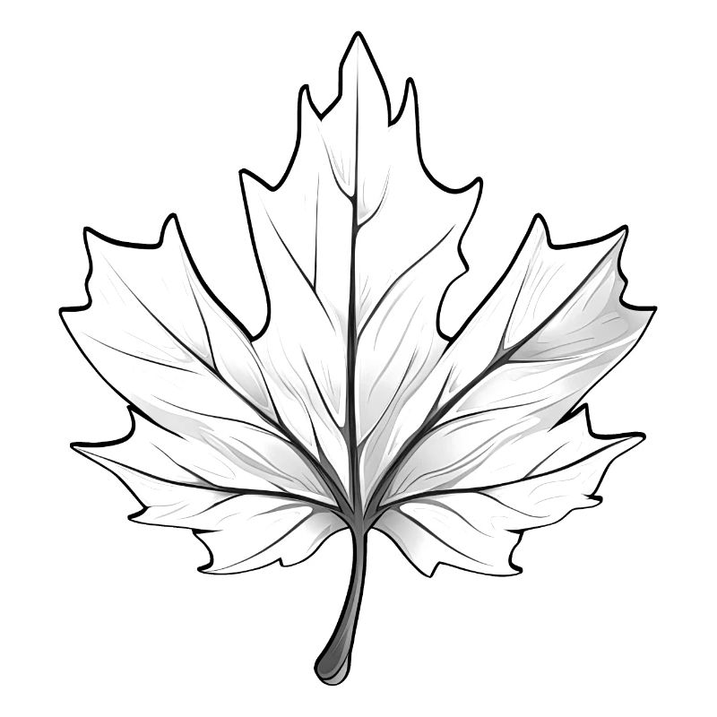 Maple Leaf Black & White