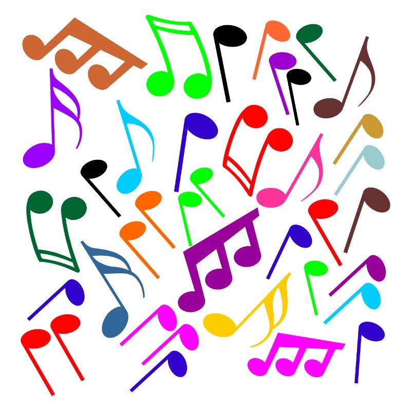 Notes de musique en version entrecroisée de couleurs