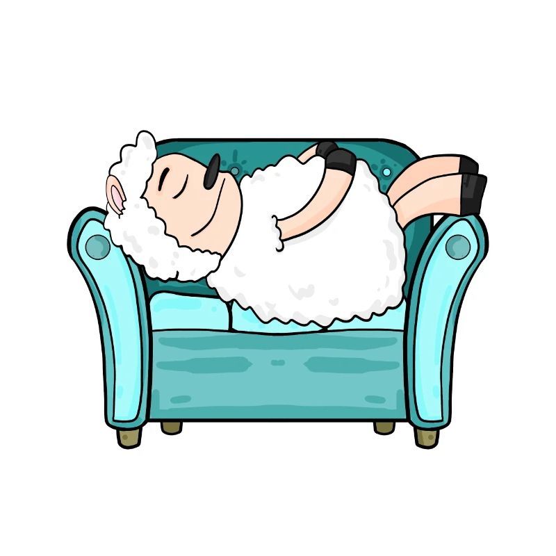Sheep sleep bed tired lying out sleeping out