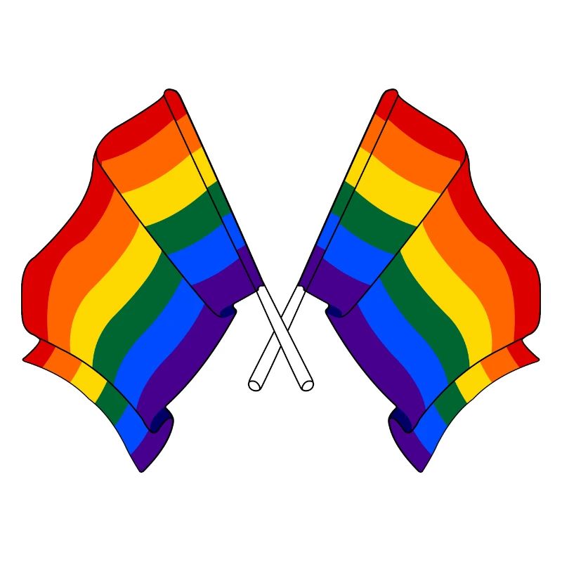 Two rainbow flags