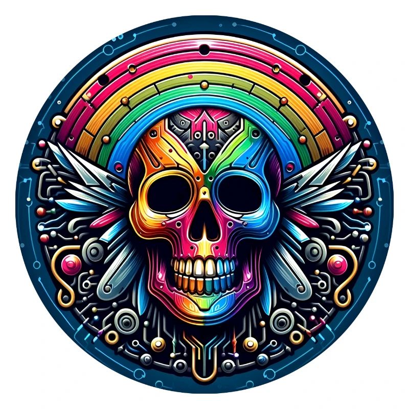 Metallic Rainbow Skull