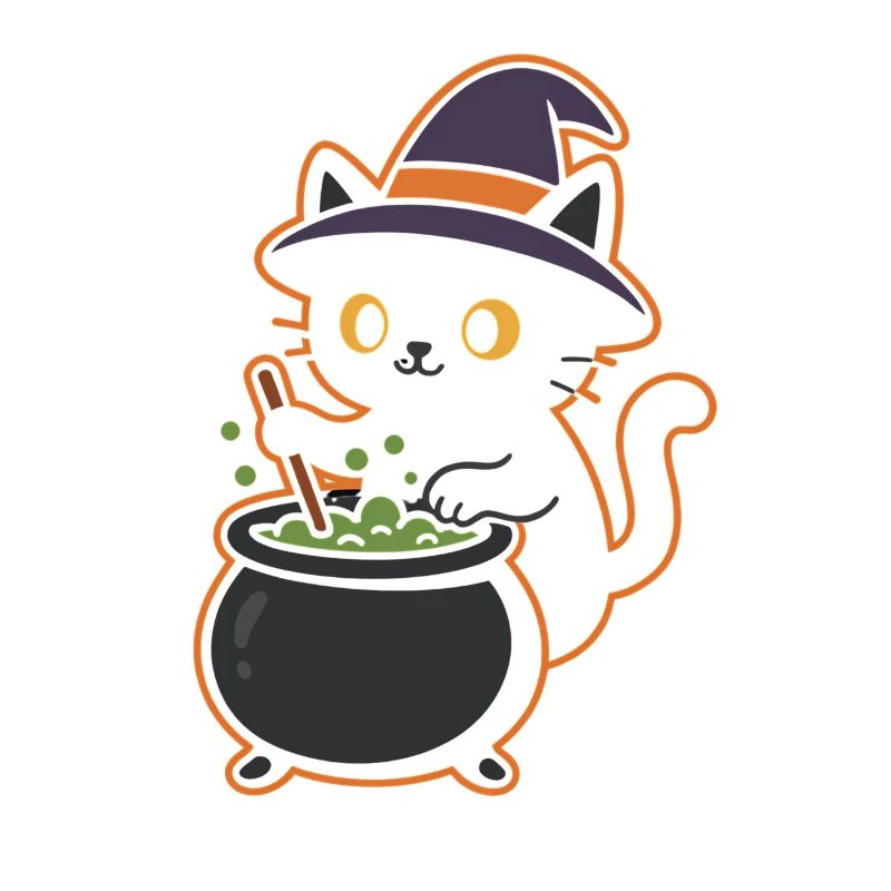 Conception magique de potion de sorcière pour chat
