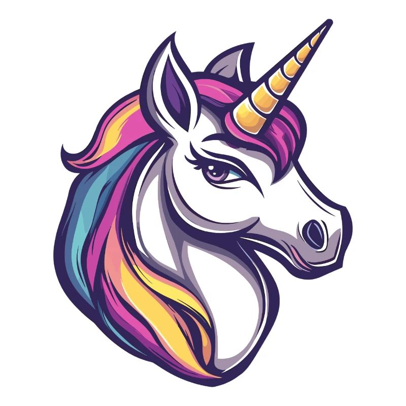 Bunter Einhorn Kopf Illustration