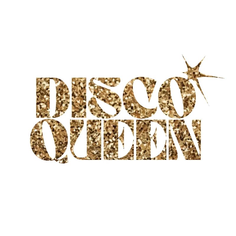 Disco Queen Glitter Text Design