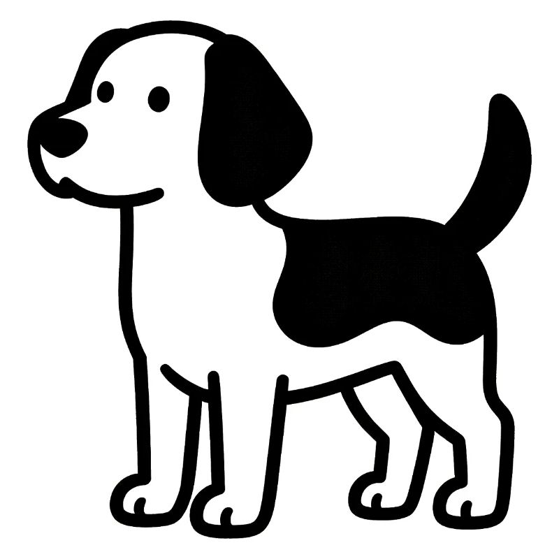 Hundesilhouette Linienstil