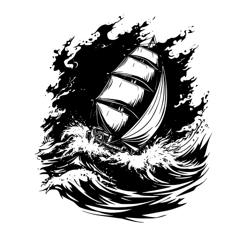 Artistic Sailing Illustration Sailor