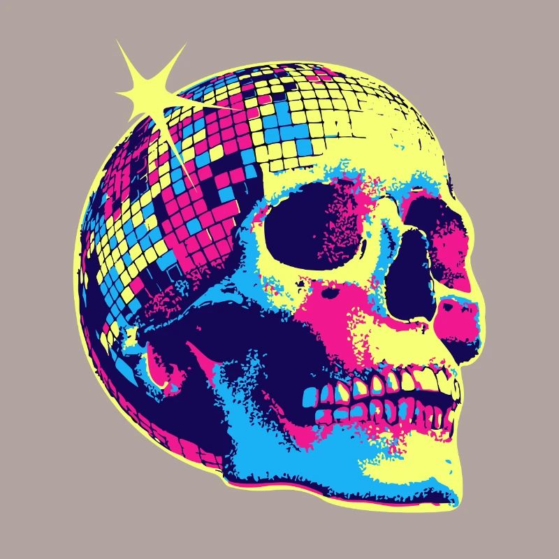Neon Disco Totenschädel