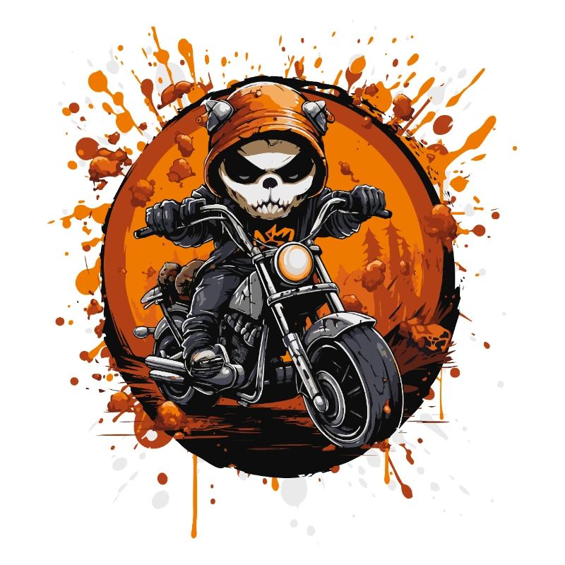 Skelett-Biker im Halloween-Rausch