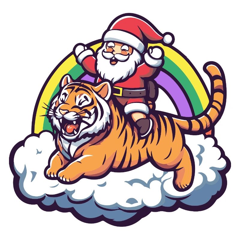 Tiger Weihnachtsmann Weihnachten