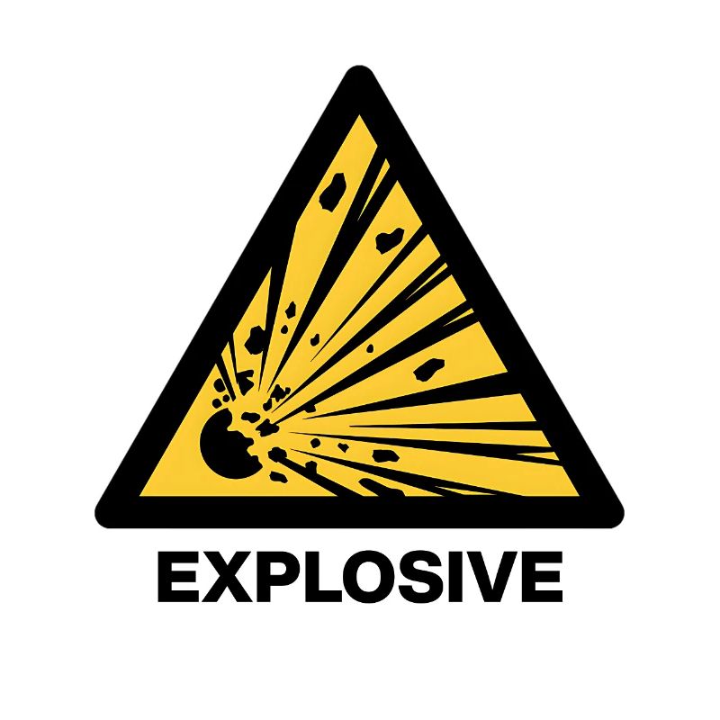 Explosive Warnzeichen Funshirt 