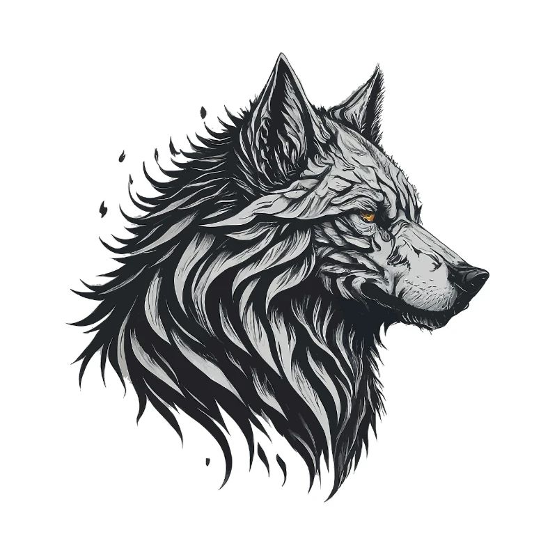 Geometrischer Schwarzer Wolf