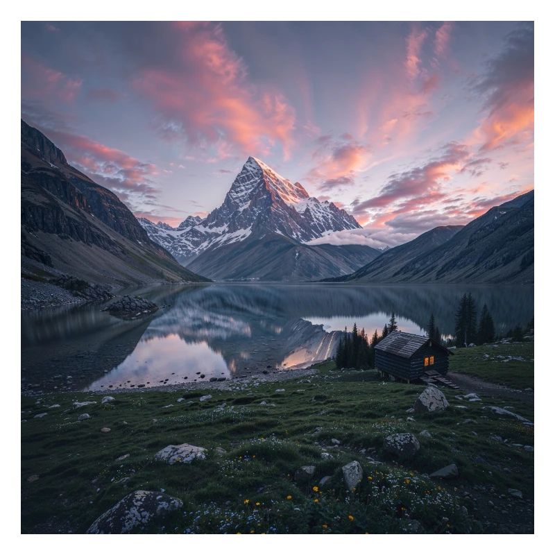 Alpin Abendreflexion