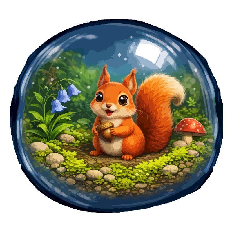 Märchenhörnchen in Glaskugel