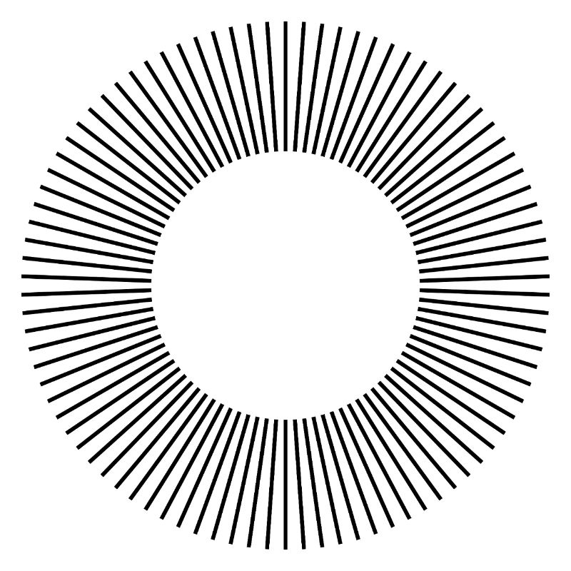 Conception de la composition des cercles de lignes