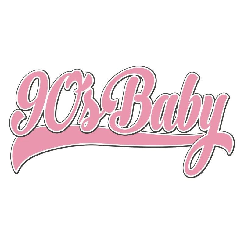 Script rétro rose bébé des années 90