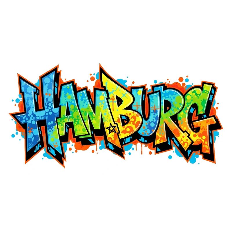 Graffiti-Stil Hamburg Stadtmotiv