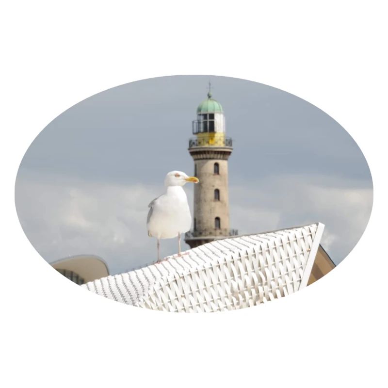 Die Möwe und der Leuchtturm von Warnemünde