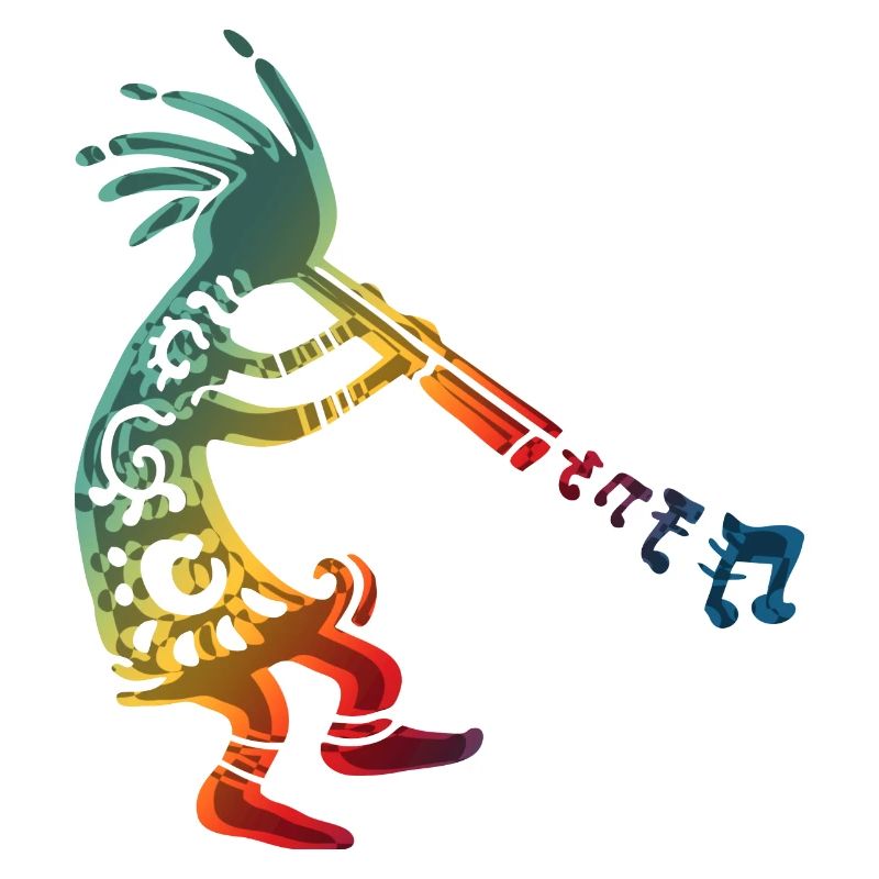 Native American Kokopelli with Music Notes 1