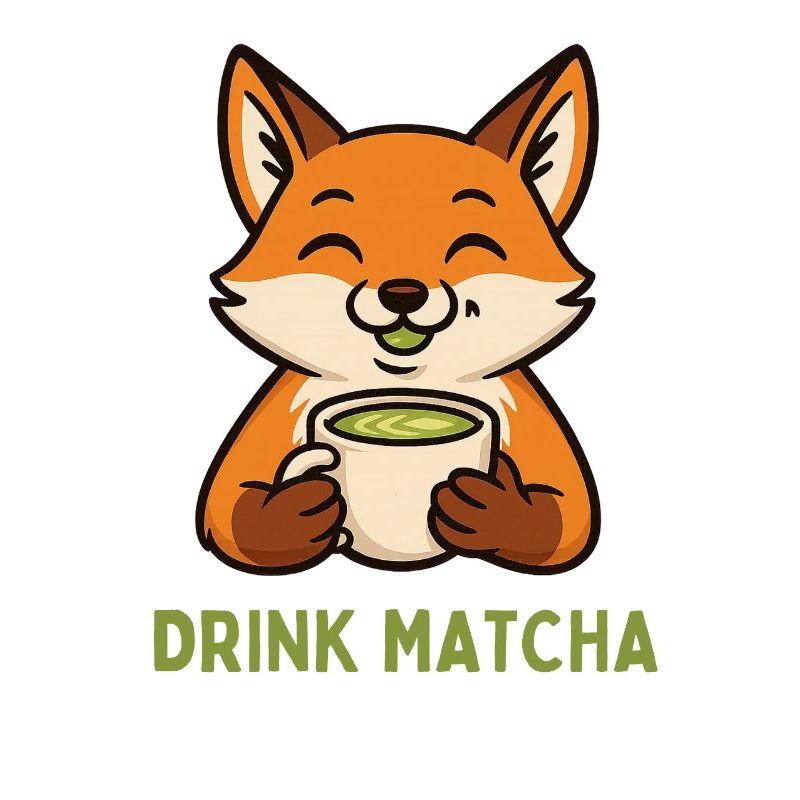Fuchs genießt Matcha