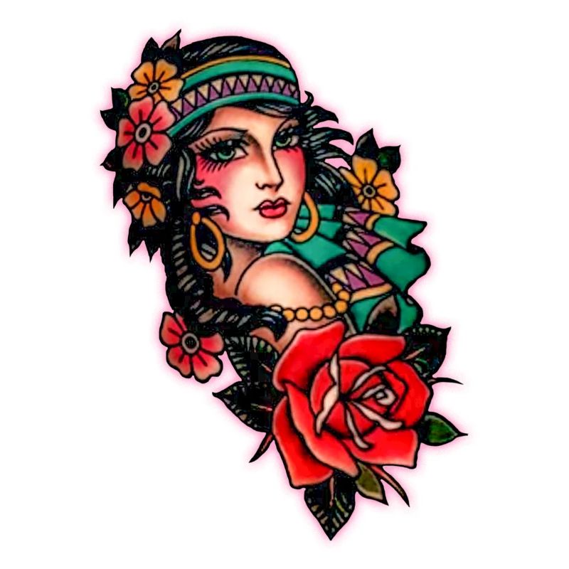 Pin Up Tattoo Gitana Mädchen