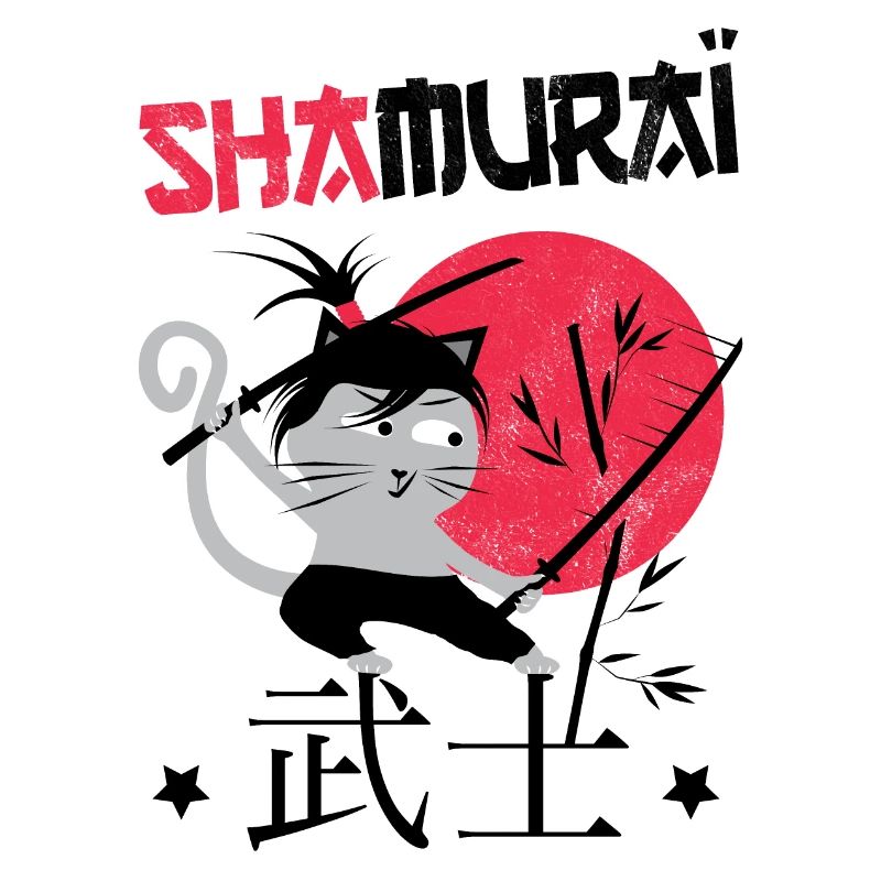 Funny Cat, Shamuraï Drôle de Chat Guerrier Samuraï