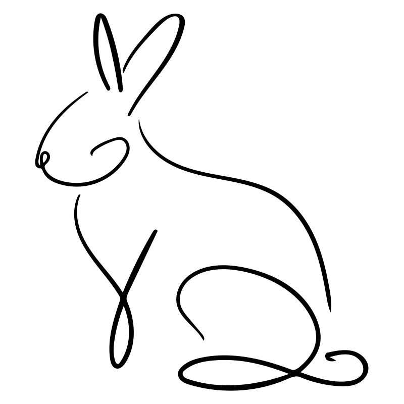 Hase Line Art - Minimalistisch