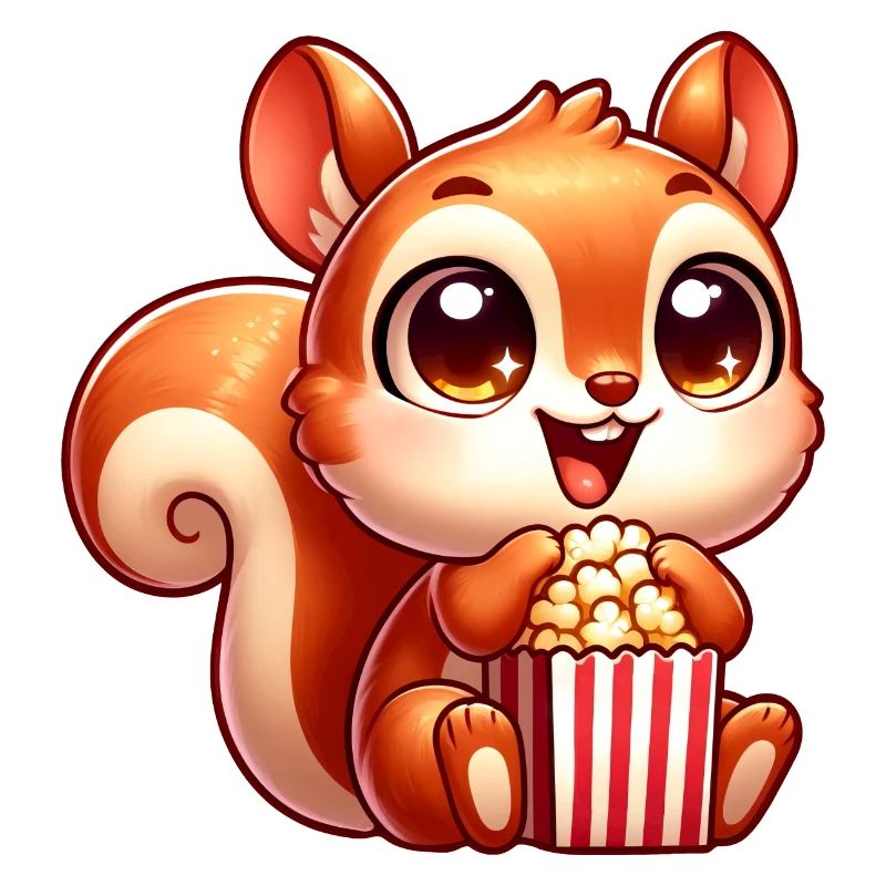 Süßes Eichhörnchen mit Popcorn Cartoon