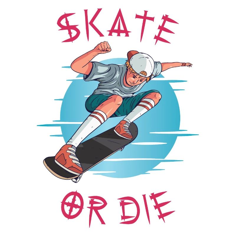 Skate oder stirb Skateboarder Junge