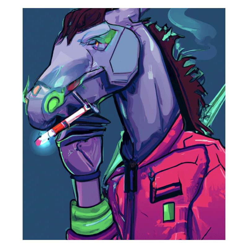 rauchendes Pferd