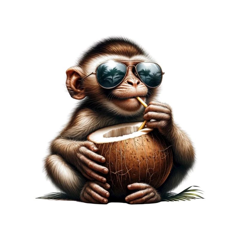 Singe avec des animaux de la jungle de noix de