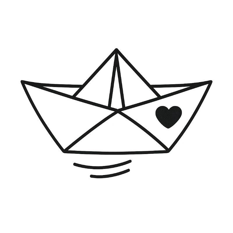 Herz Papierboot Illustration