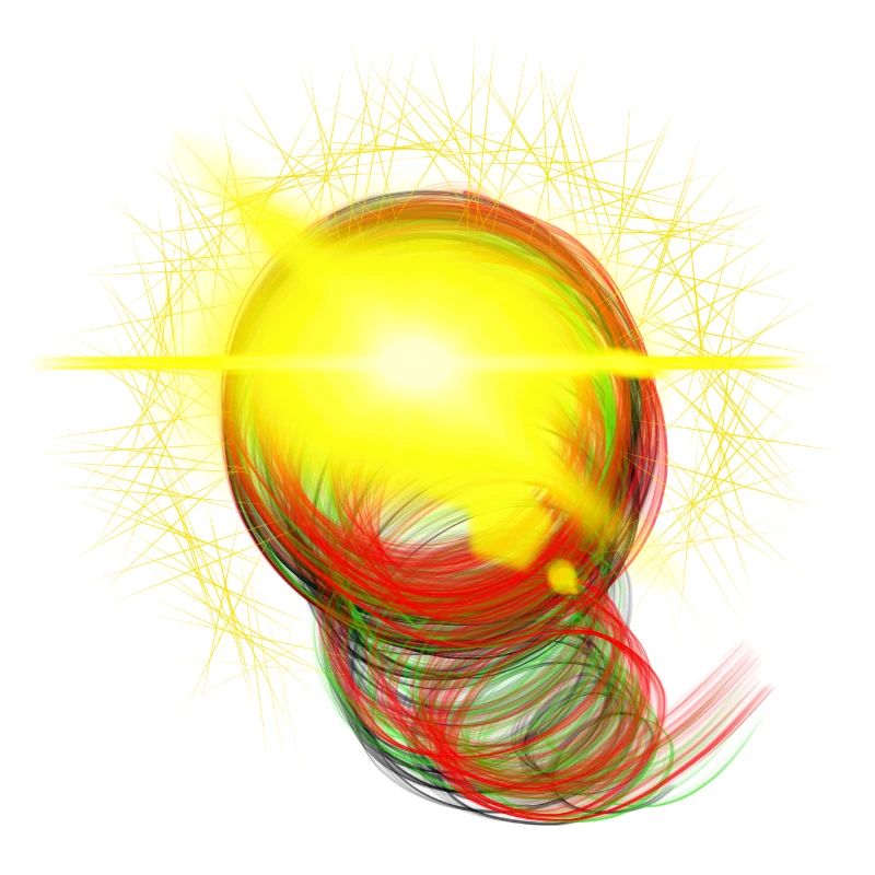 Flash de lumière néon balle flash art abstrait