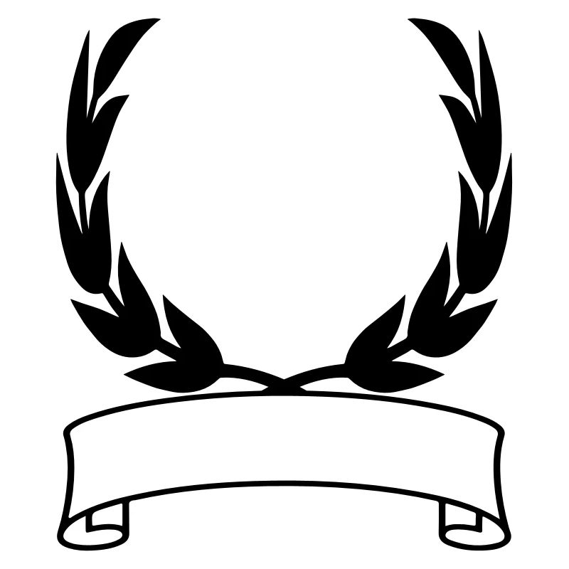write blank space emblem laurel wreath banner desi