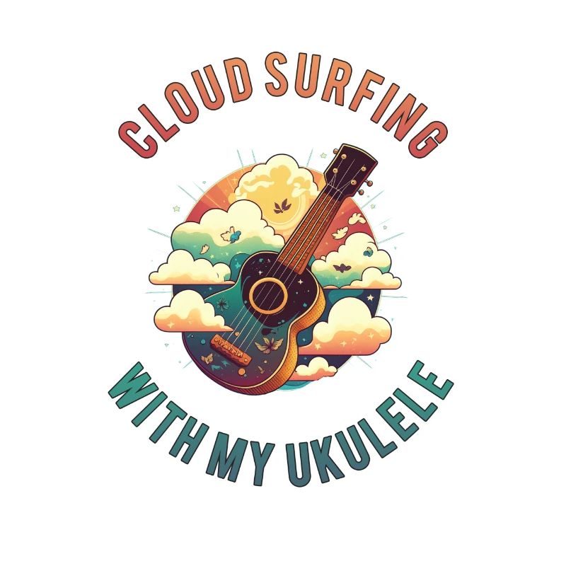Cloud Surfing with my Ukulele - Spruch, Idee