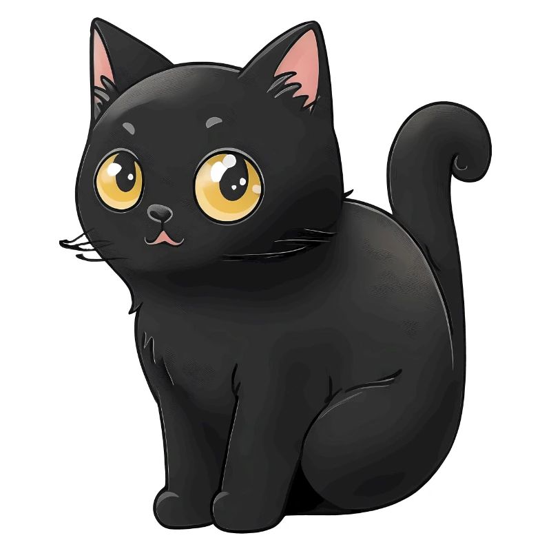 süße schwarze Katzen Aufkleber Stcker