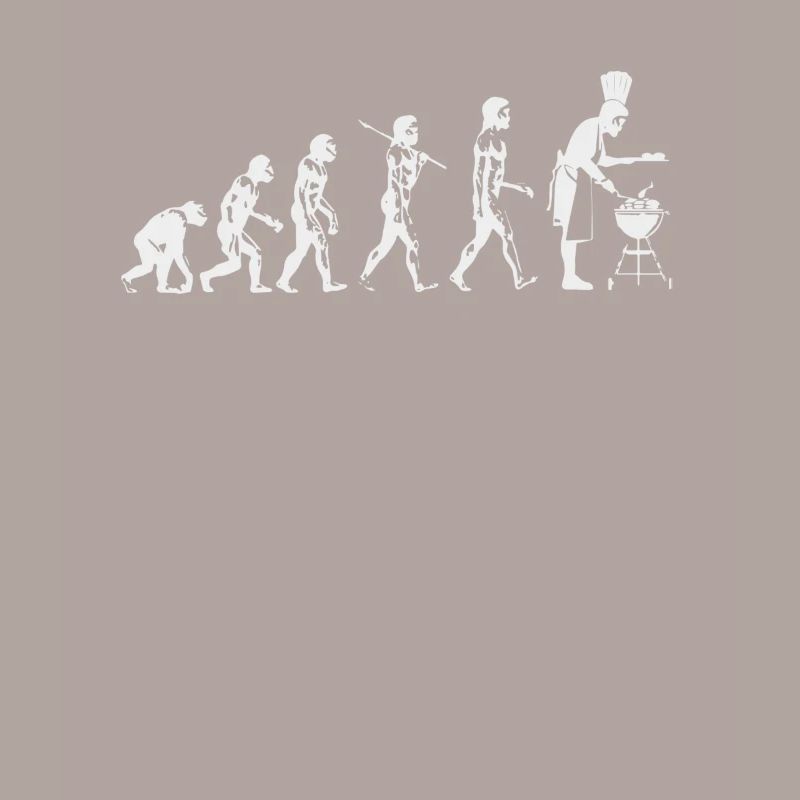 Evolution grillen Fleisch Witz Spaß Mann Geschenk