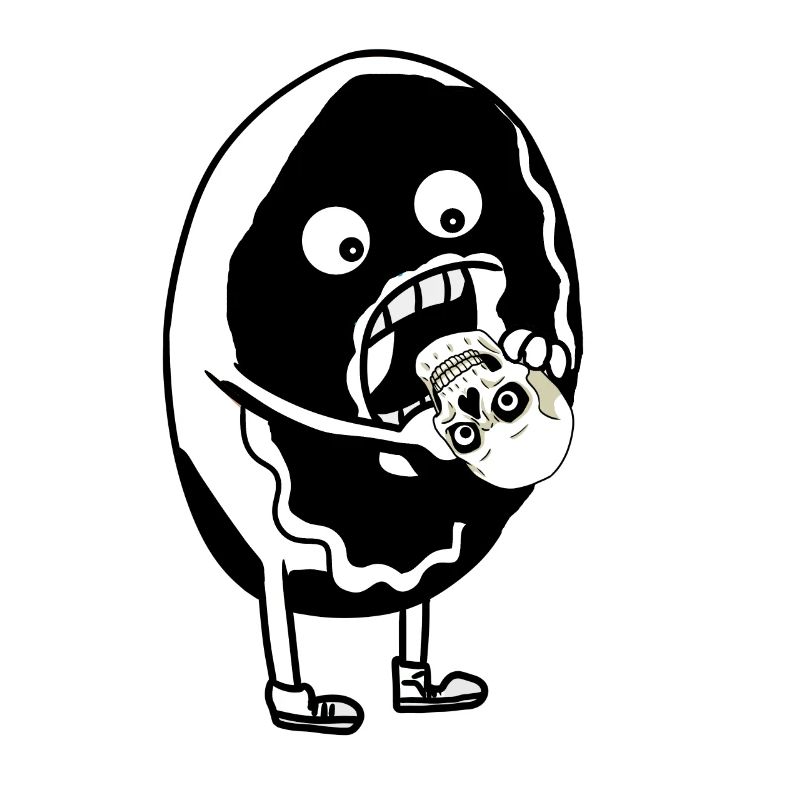 DONUT HORROR DARK GRUFTI GOTHIC SKULL DARK