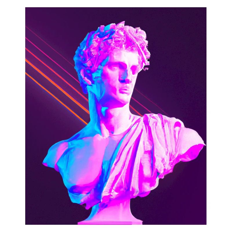 Vaporwave Statue Buste romain