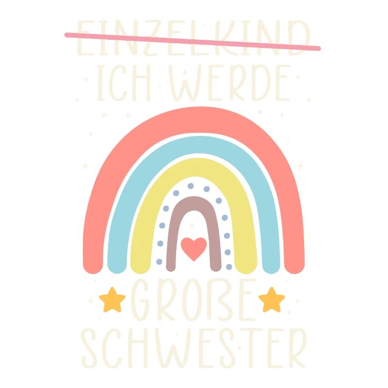 Ich werde Große Schwester Regenbogen Babyfeier