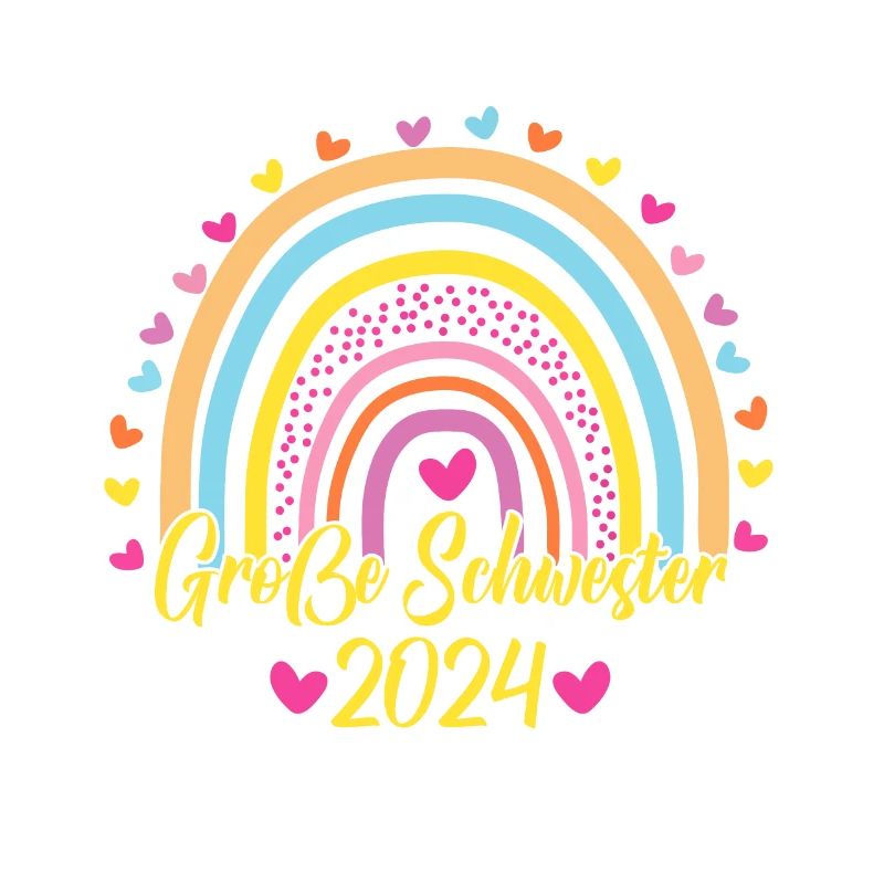Große Schwester 2024 Boho Regenbogen Design