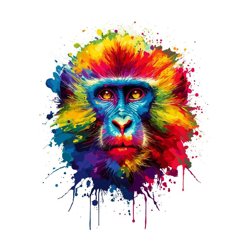 Bunte Splash Art Affe Liebhaber Affe Schimpanse