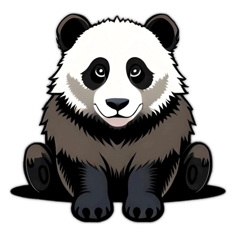 Panda mignon assis