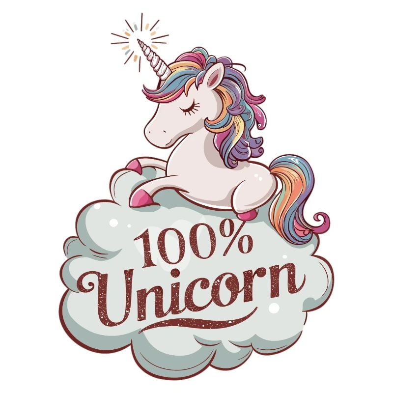 100% Unicorn - Authentisches Einhorn Design